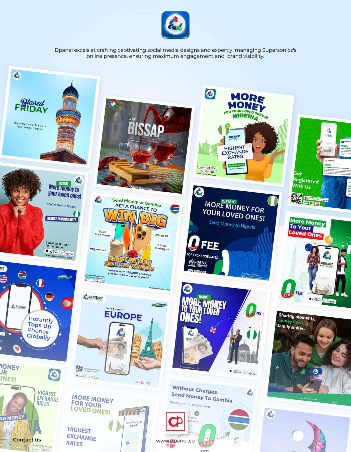 Social media branding for Supersonicz Money Transfer in United Kingdom