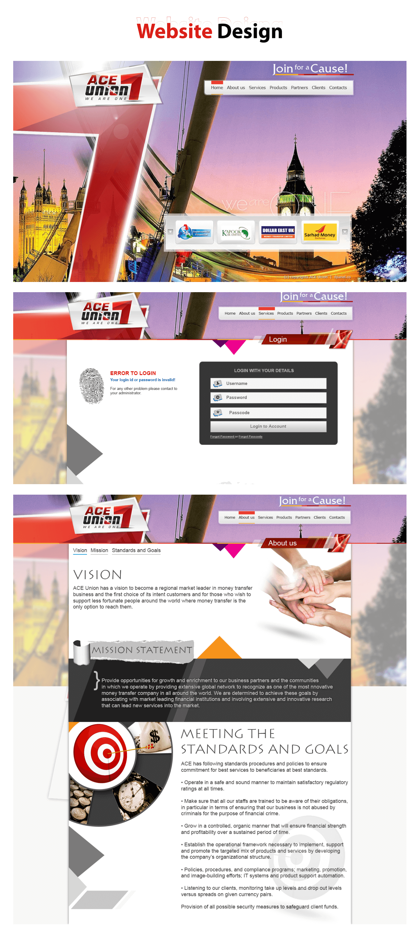 Website for ACE Union in United Kingdom