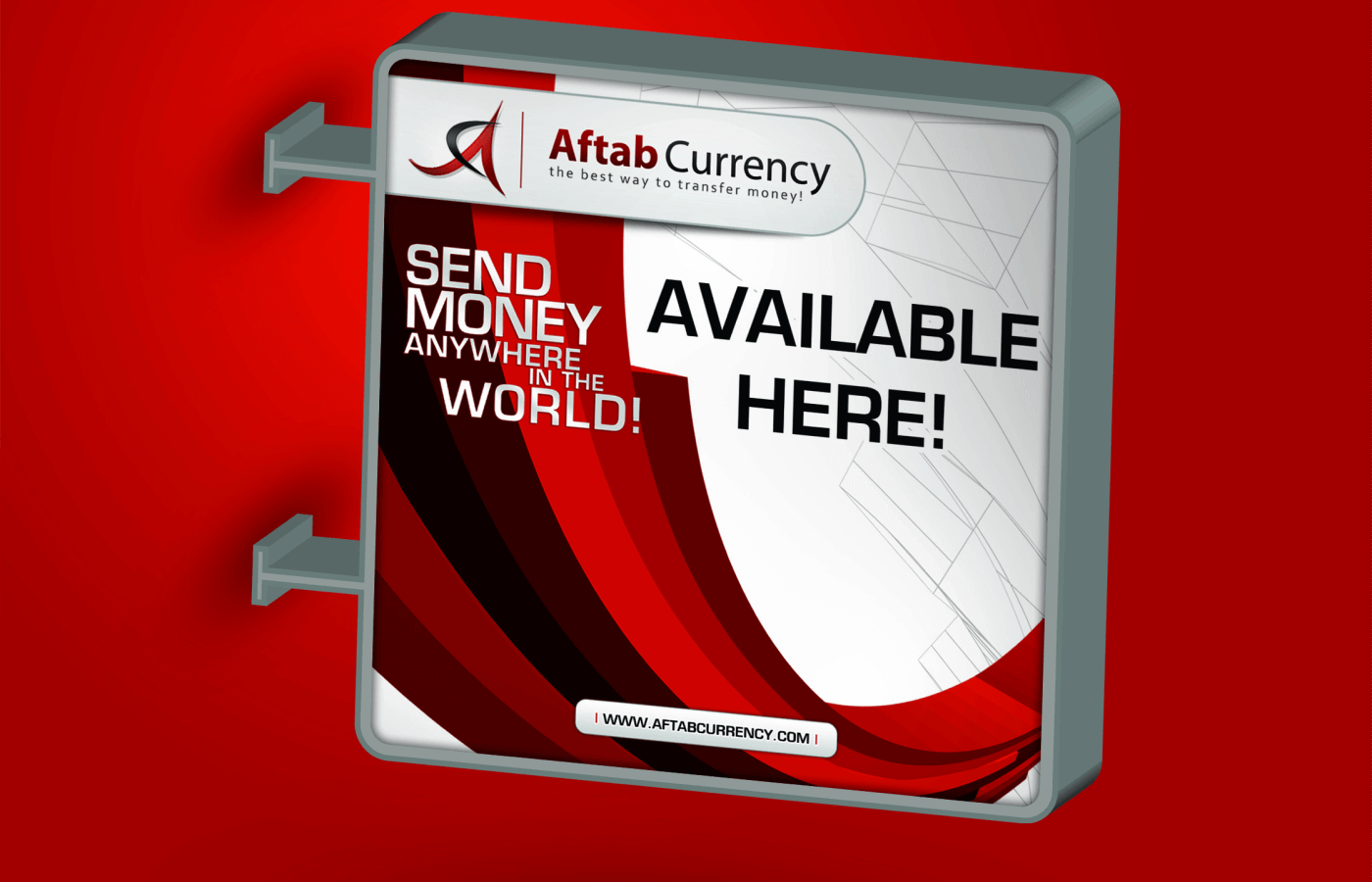 Shop signage for Aftab Currency Exchange - ACE Money Transfer in United Kingdom