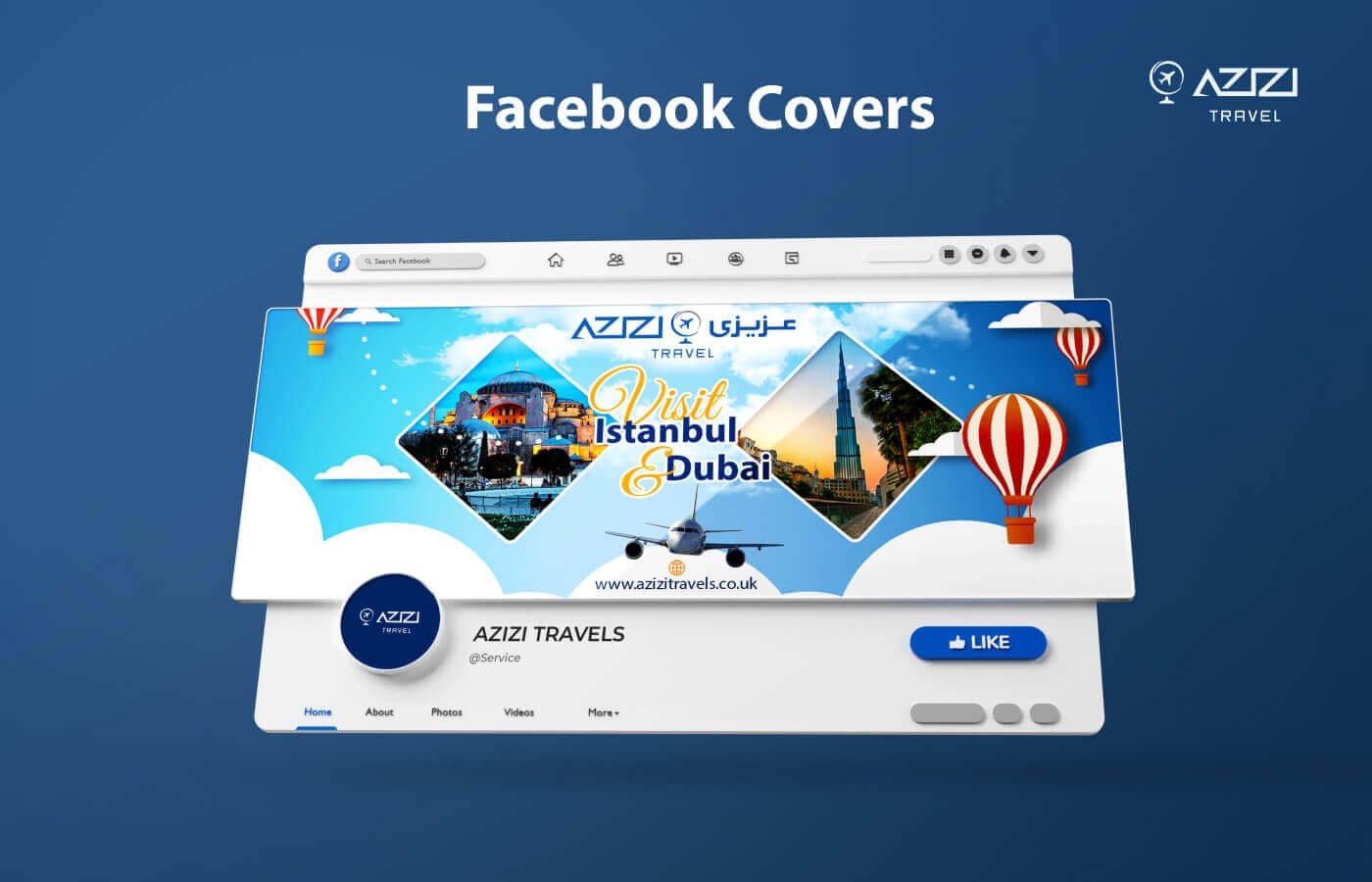 Social media branding for Azizi Travels in United Kingdom