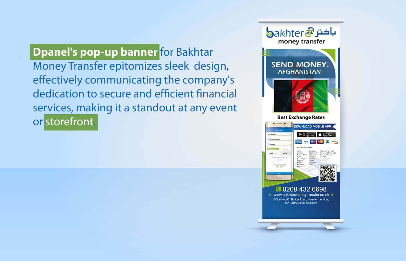Popup banners for Bakhter Money Transfer in United Kingdom