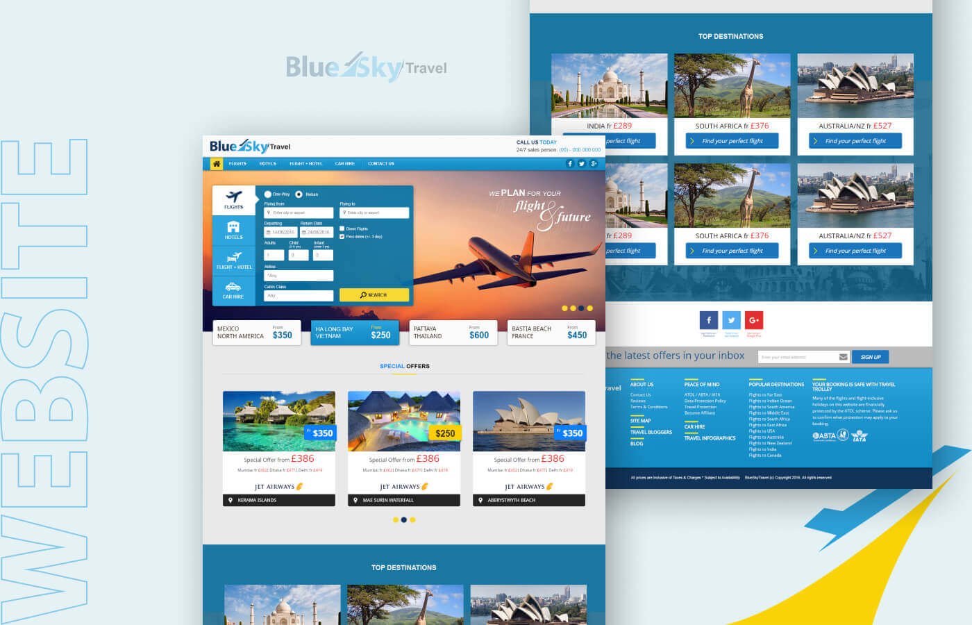 Website for BlueSky Travels in United Kingdom