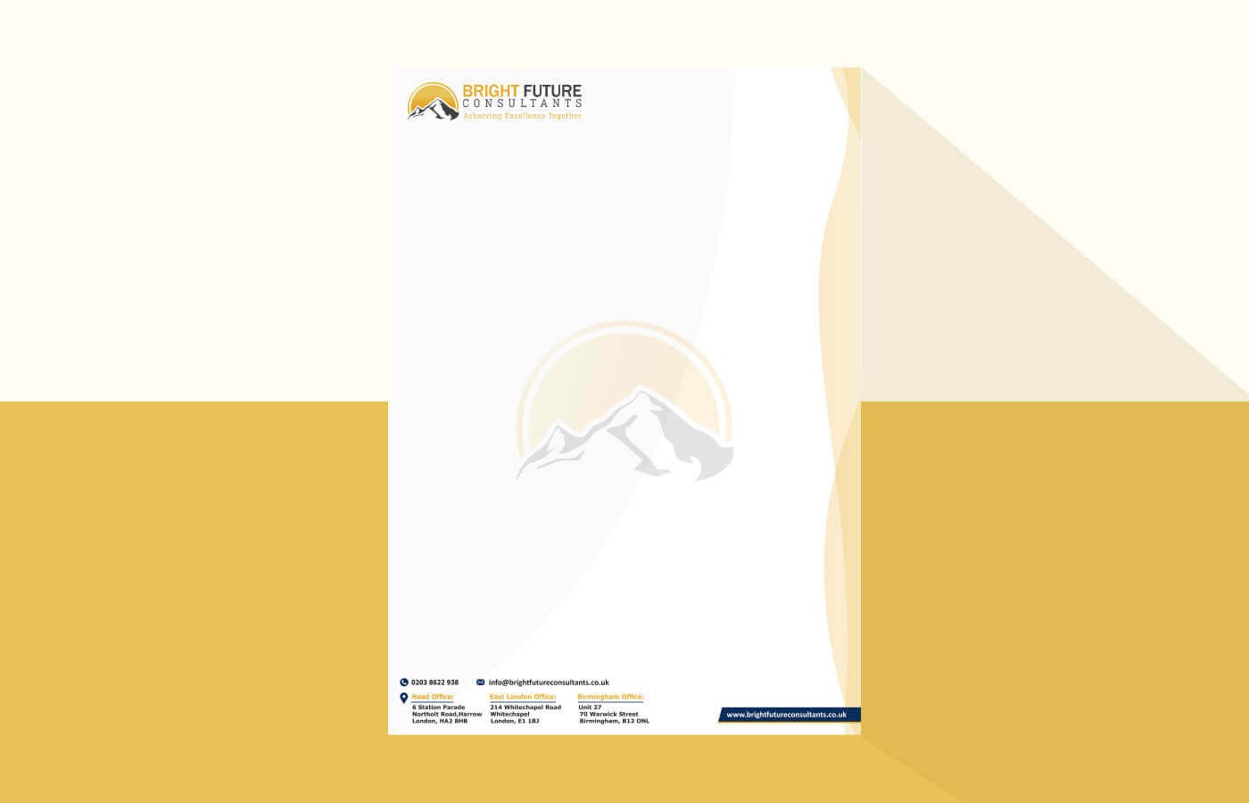Letterhead for Bright Future Consultants in United Kingdom