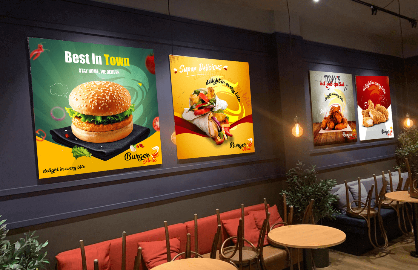 Shop mockup for Burger Holic in United Kingdom