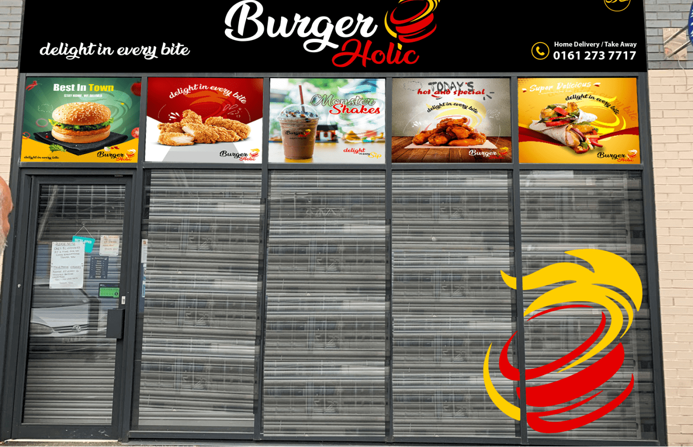 Flyers posters for Burger Holic in United Kingdom