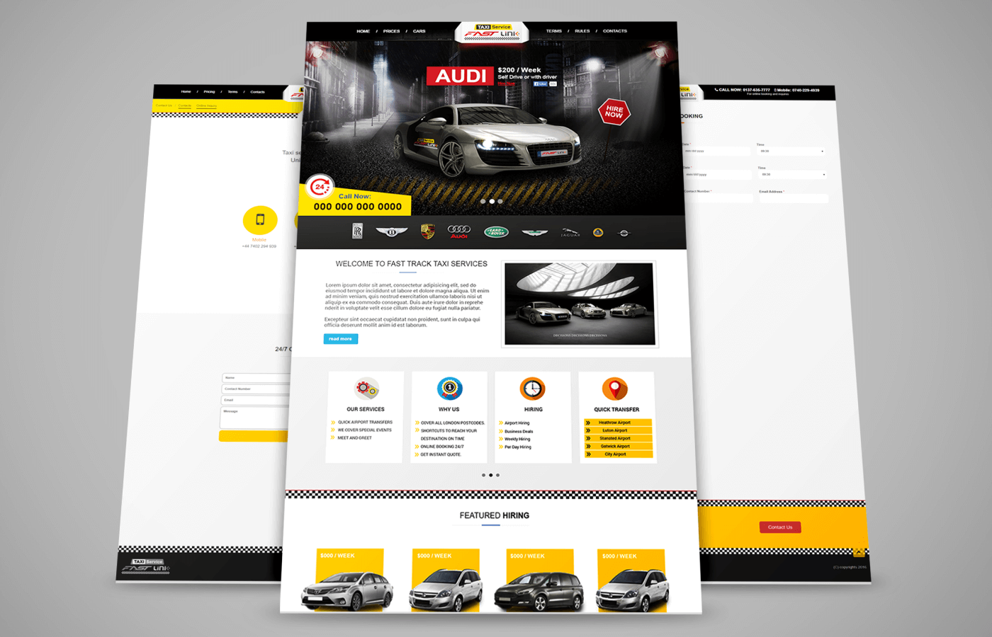 Website for Fastline Taxi Service Rebranding in United Kingdom