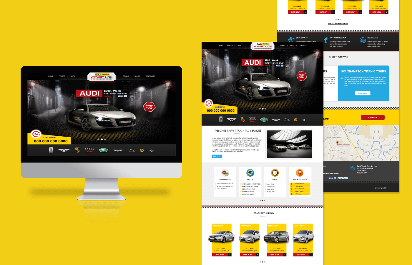 Website for Fastline Taxi Service Rebranding in United Kingdom