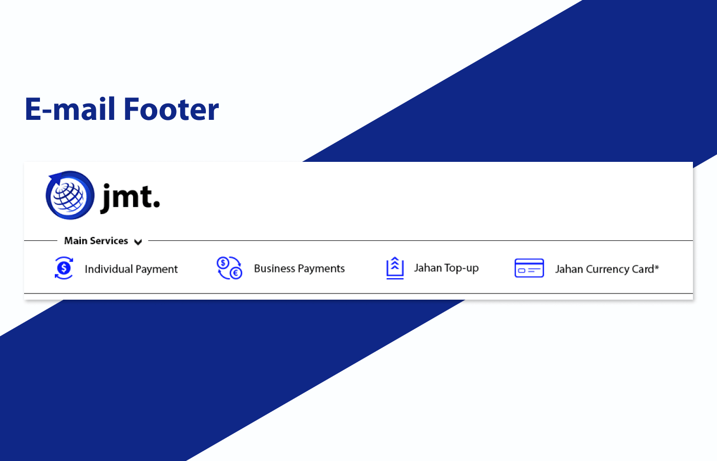 Email template for Jahan Money Transfer Rebranding in United Kingdom