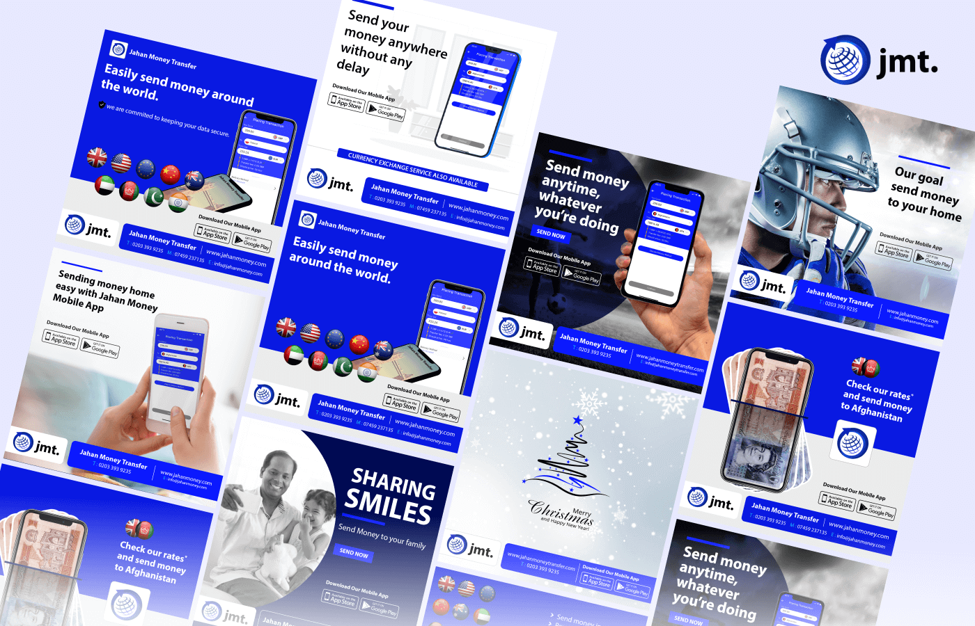 Social media branding for Jahan Money Transfer Rebranding in United Kingdom