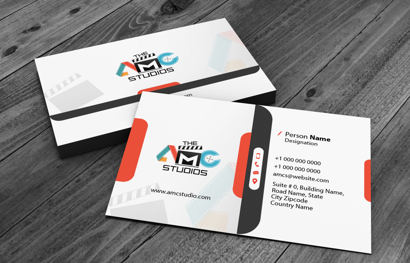 Business card for The AMC Studios in United States