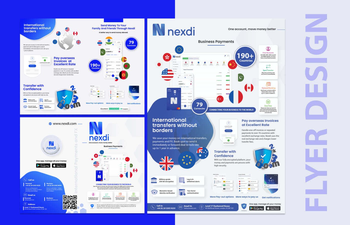 Flyers posters for Nexdi Money Transfer in United Kingdom