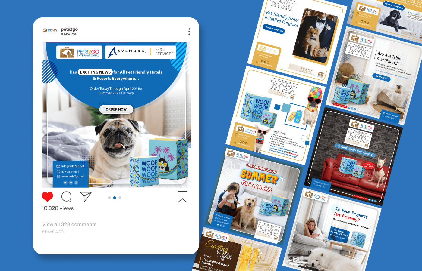 Social media branding for PETS2GO International in United States