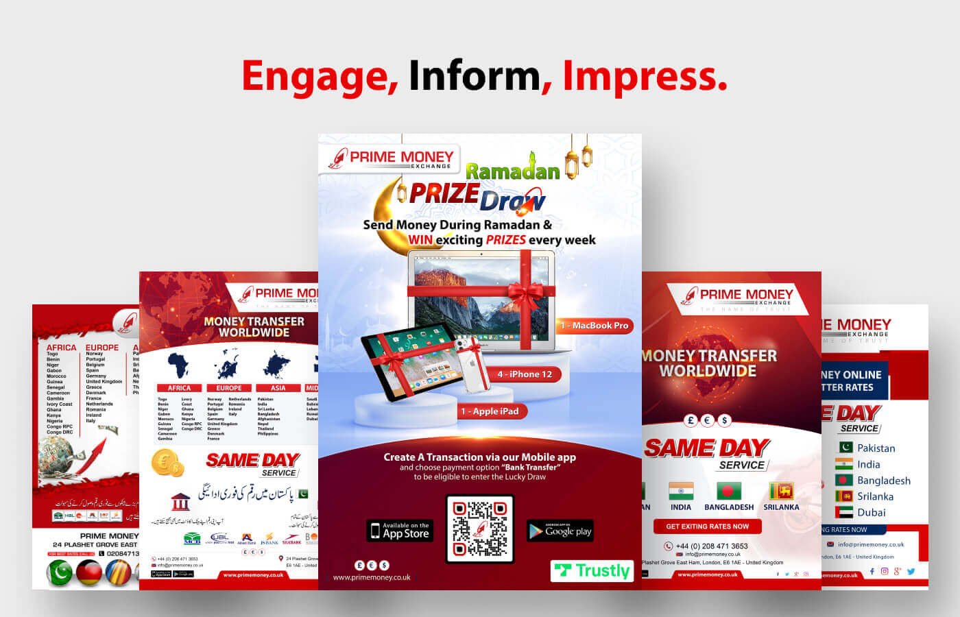 Flyers posters for Prime Money Exchange in United Kingdom