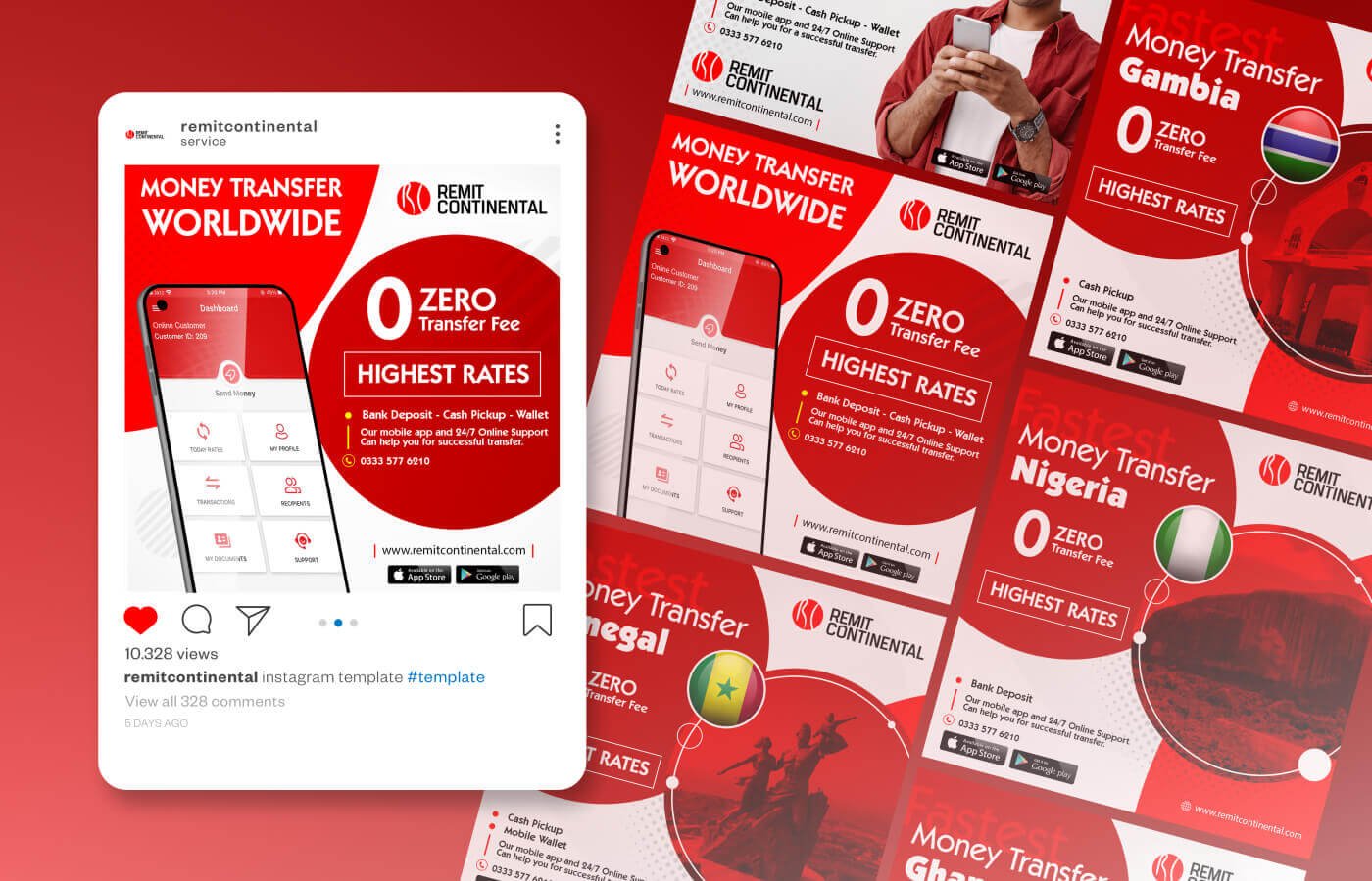 Social media branding for Remit Continental in United Kingdom