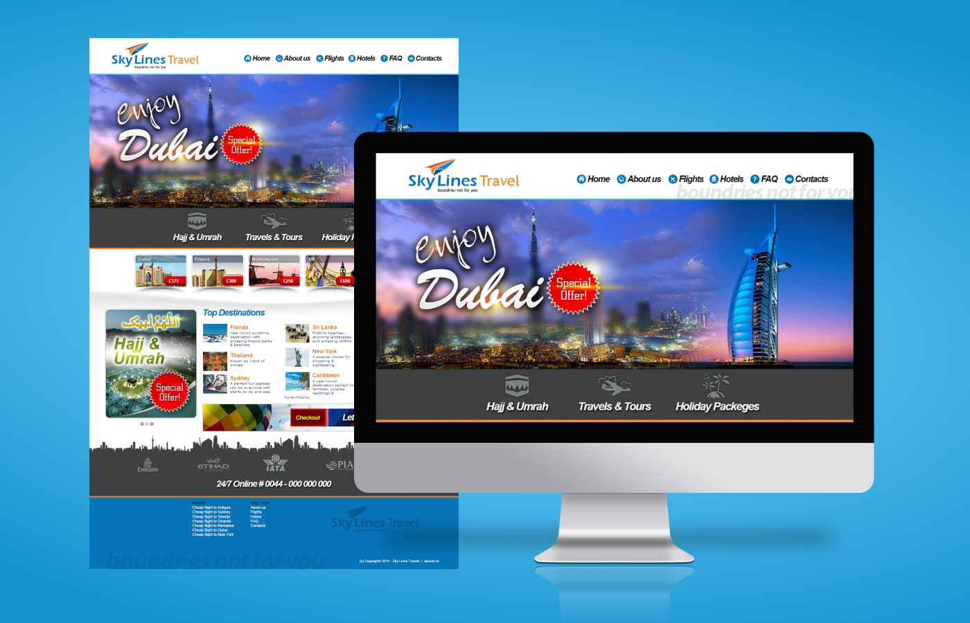 Website for Skyline Travel in United Kingdom