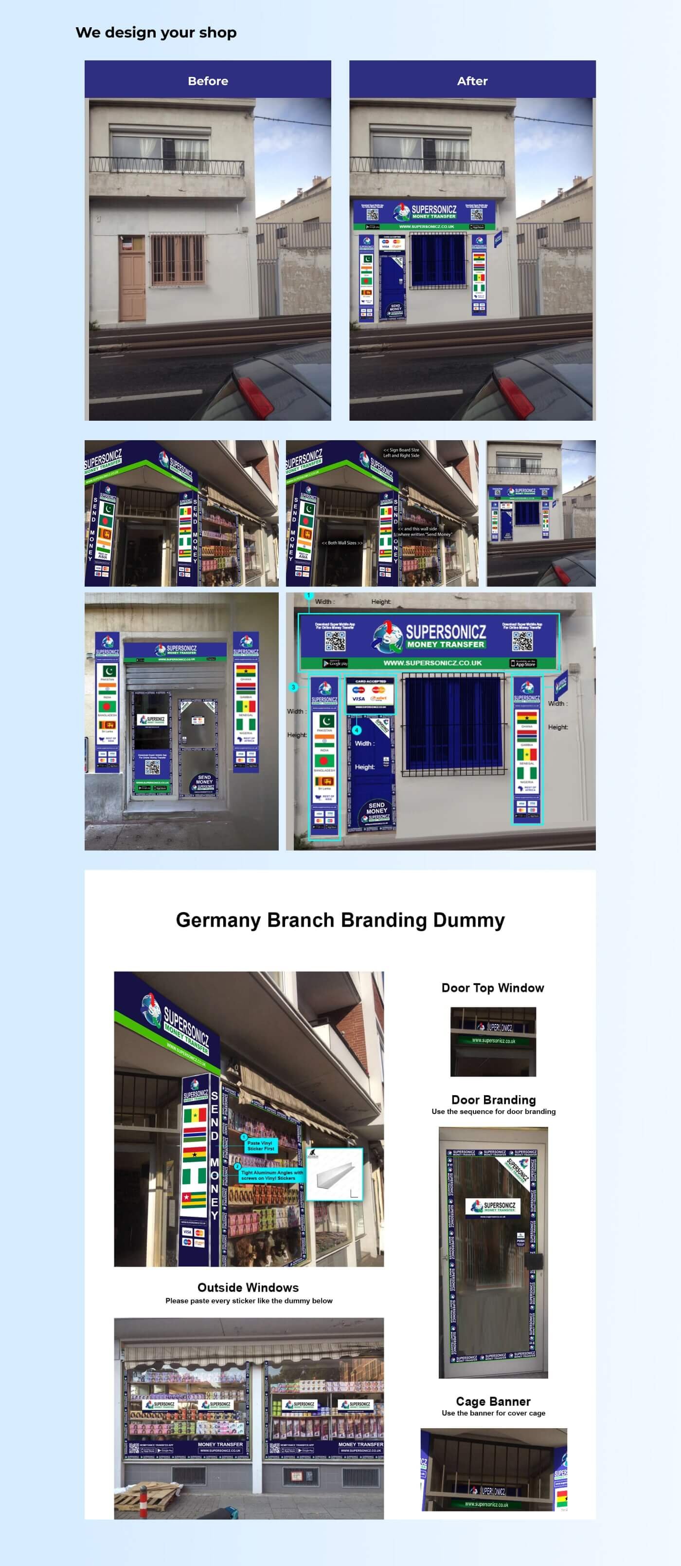 Shop mockup for Supersonicz Money Transfer in United Kingdom