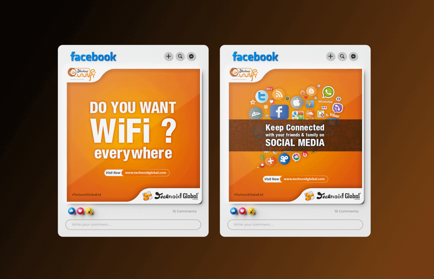 Social media branding for Technoid in Pakistan