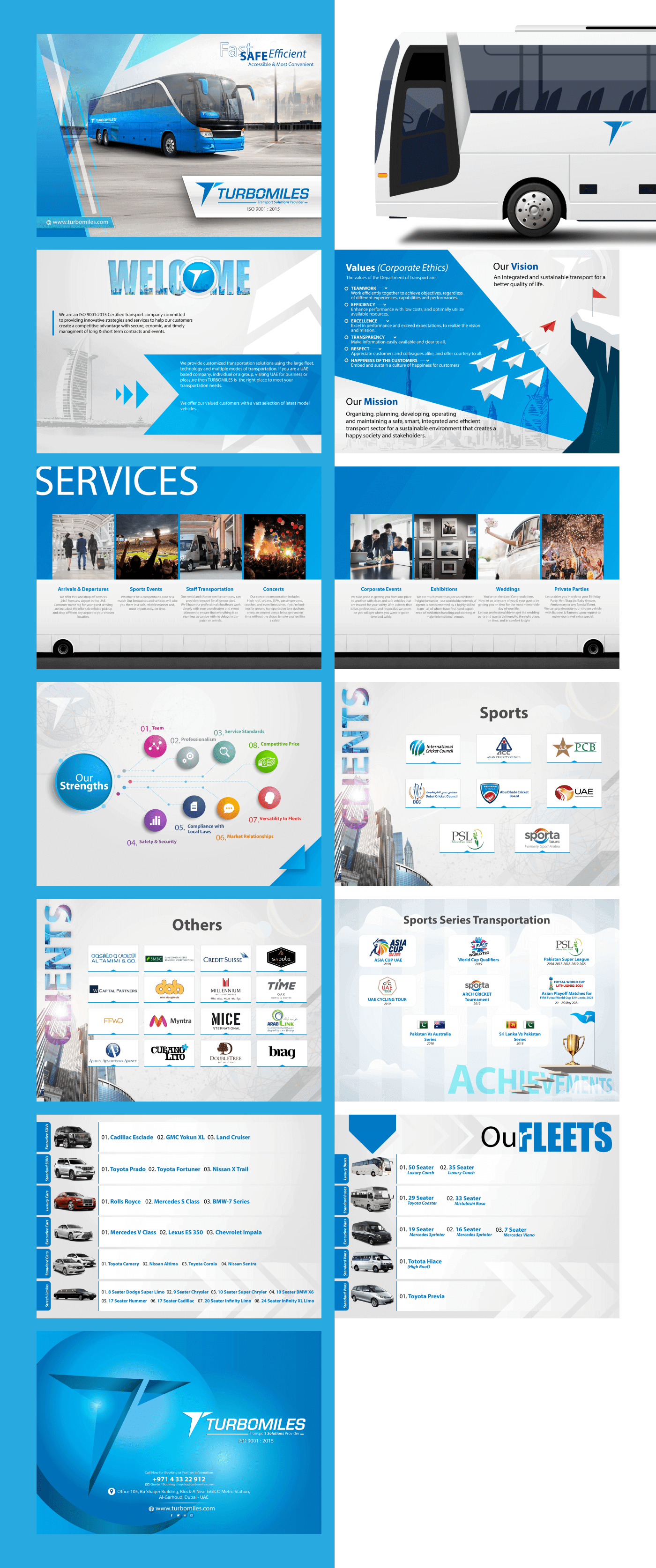 Company profiles booklets for Turbomiles- Transport Solution Provder in United Arab Emirates