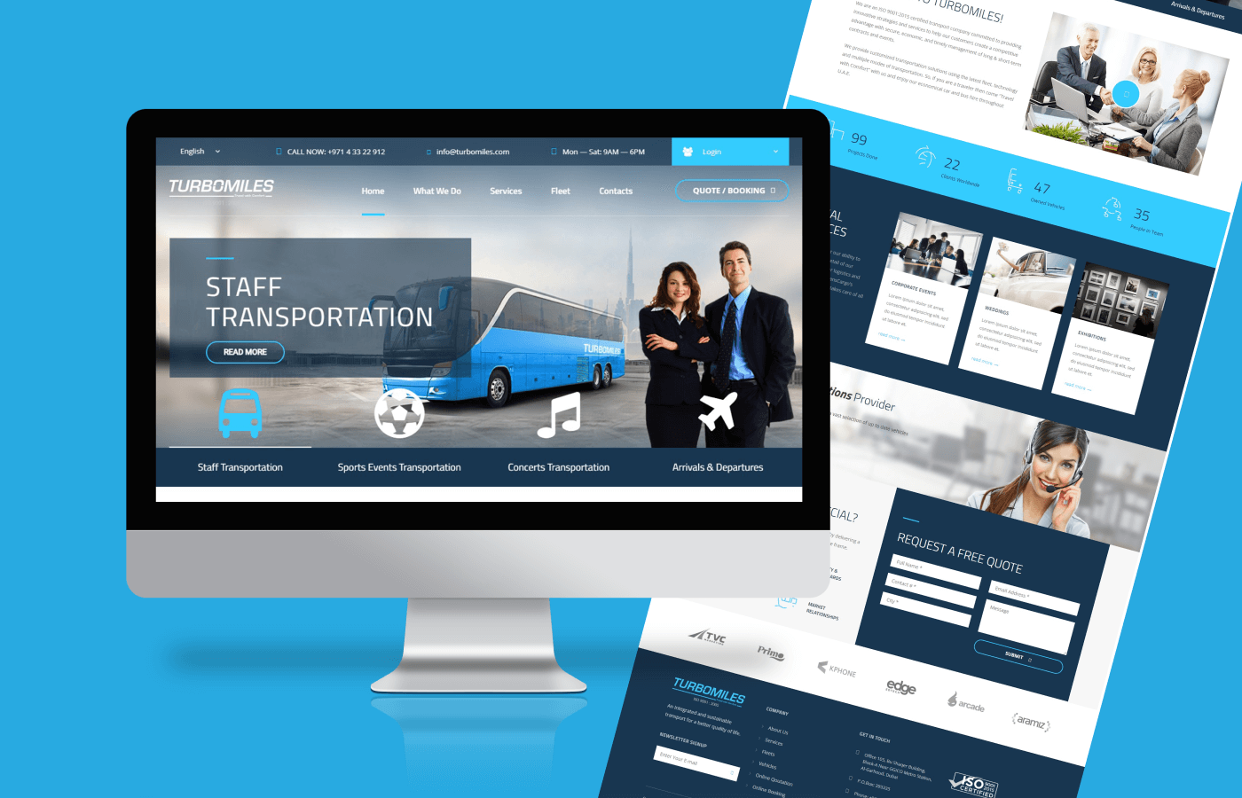 Website for Turbomiles- Transport Solution Provder in United Arab Emirates