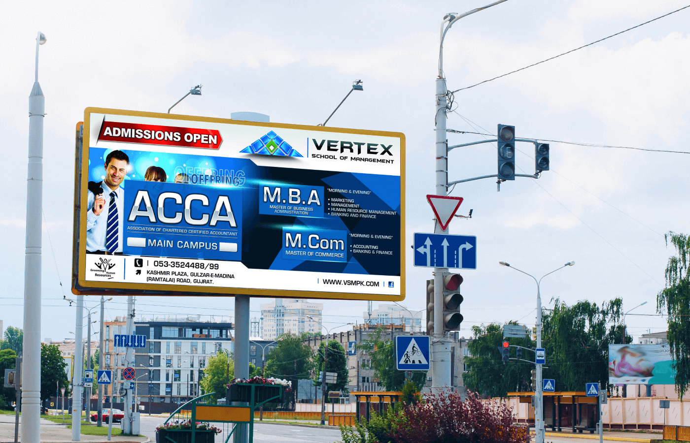 Billboards for Vertex School Of Management in Pakistan