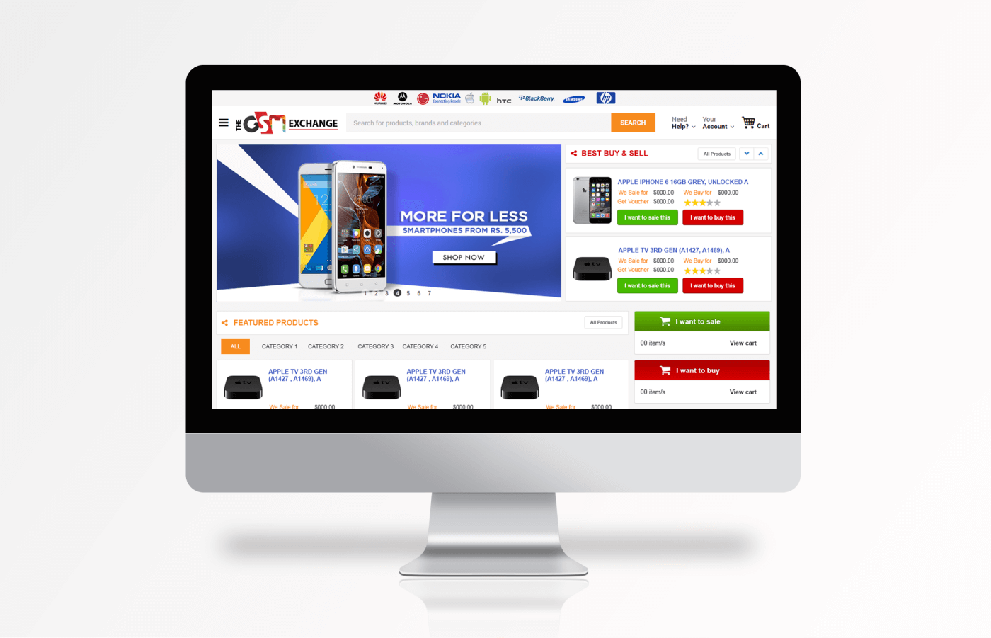 Website for The GSM Exchange in United Kingdom