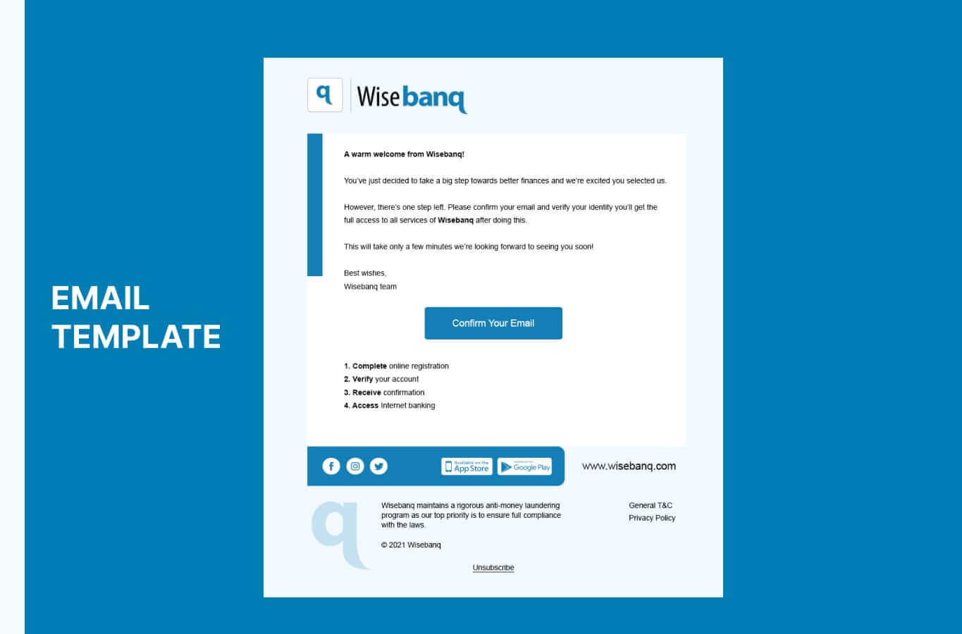 Email template for Wisebanq  in Europe