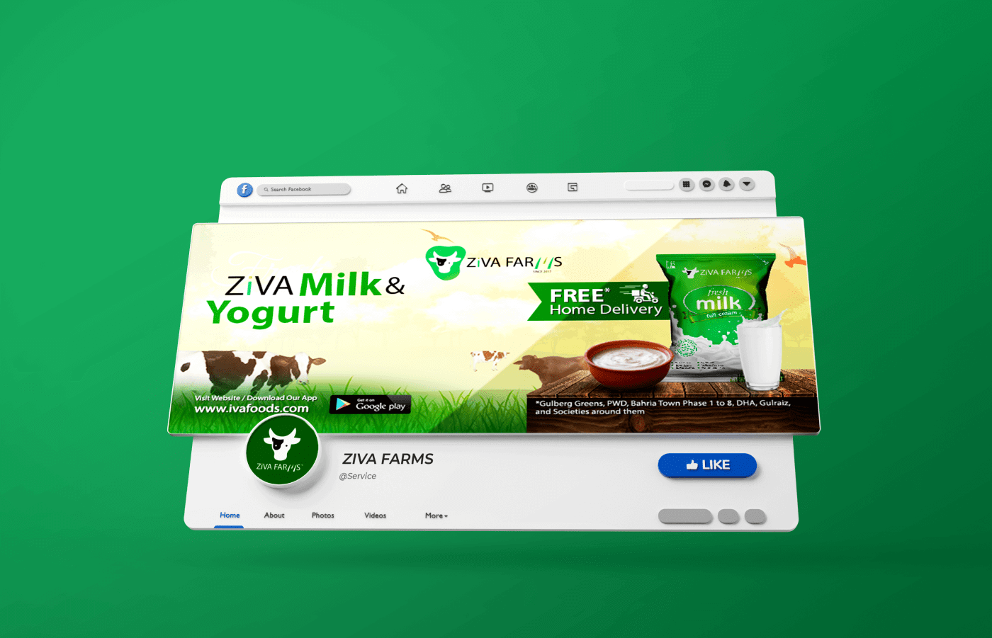 Social media branding for ZIVA Farms in Pakistan