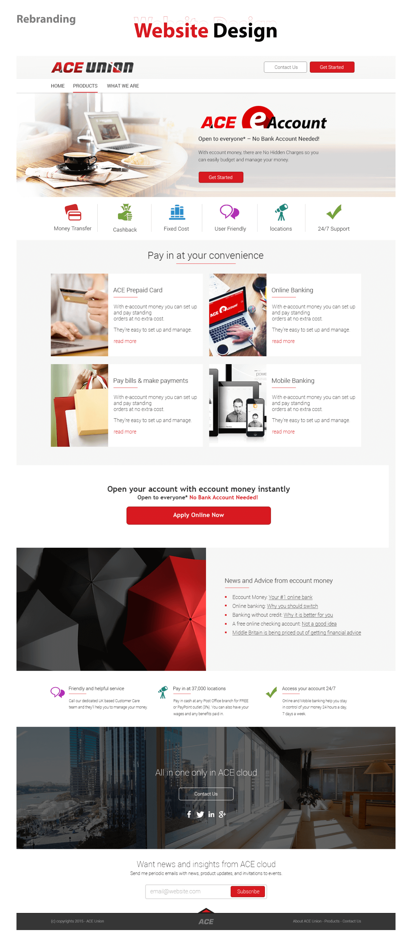 Website for ACE Union in United Kingdom