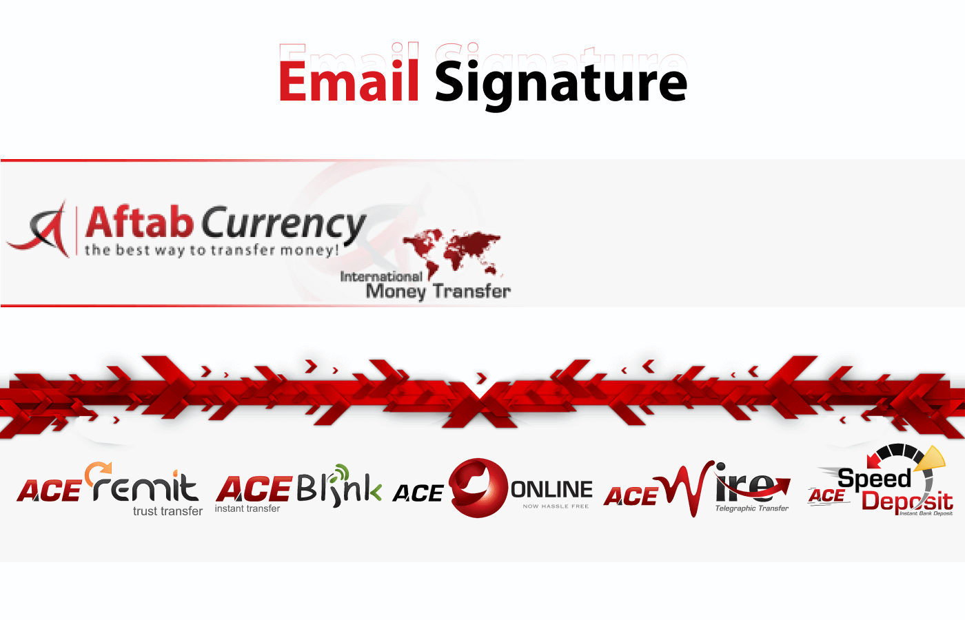 Email template for Aftab Currency Exchange - ACE Money Transfer in United Kingdom